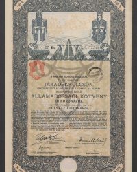 Mit 6 % verzinsliche Rentenanleihe. Ausgegeben auf Grund des § 17 des Gesetzartikels LXIII vom Jahre 1912. Staatsschuldverschreibung auf den Inhaber über 100 Kronen, Litt. B, Nr. 3.172.706