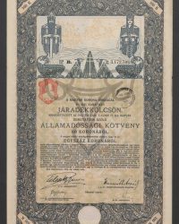 Mit 6 % verzinsliche Rentenanleihe. Ausgegeben auf Grund des § 17 des Gesetzartikels LXIII vom Jahre 1912. Staatsschuldverschreibung auf den Inhaber über 100 Kronen, Litt. B, Nr. 3.172.706