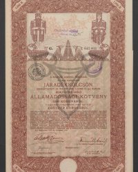 Mit 6 % verzinsliche Rentenanleihe. Ausgegeben auf Grund des § 17 des Gesetzartikels LXIII vom Jahre 1912. Staatsschuldverschreibung auf den Inhaber über 1000 Kronen, Litt. C, Nr. 642.063