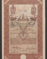 Mit 6 % verzinsliche Rentenanleihe. Ausgegeben auf Grund des § 17 des Gesetzartikels LXIII vom Jahre 1912. Staatsschuldverschreibung auf den Inhaber über 1000 Kronen, Litt. C, Nr. 642.063