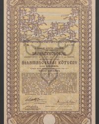 Mit 5 1/2 % verzinsliche Rentenanleihe. Ausgegeben auf Grund des § 17 des Gesetzartikels LXIII vom Jahre 1912. Staatsschuldverschreibung auf den Inhaber über 10.000 Kronen, Litt. D, Nr. 19.205