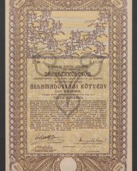 Mit 5 1/2 % verzinsliche Rentenanleihe. Ausgegeben auf Grund des § 17 des Gesetzartikels LXIII vom Jahre 1912. Staatsschuldverschreibung auf den Inhaber über 10.000 Kronen, Litt. D, Nr. 19.205