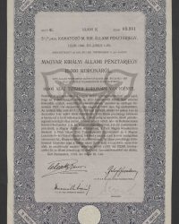 Königlich Ungarischer 5 1/2 % Staatskassenschein. Fällig am 1. Juni 1926. Ausgefertigt auf Grund des § 17 des Gesetzartikels LXIII vom Jahre 1912. Königlich Ungarischer Staatskassenschein über 10.000 Kronen, Buchstabe C, Nr. 09.961