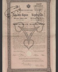 K. K. Österreichische Staats-Rentenanleihe. Staats-Rente-Obligation über 200 österr. Gulden in Gold mit 4 % verzinslich, No. 71.888