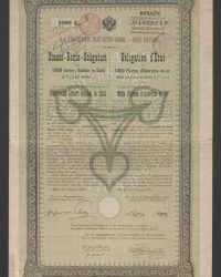 K. K. Österreichische Staats-Rentenanleihe, Staats-Rente-Obligation über 1.000 österr. Gulden in Gold mit 4 % in Gold verzinslich, No. 193.814