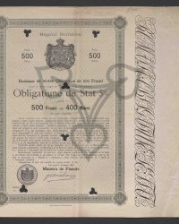 Emission von 95 896 Obligationen zu 500 Francs auf Grund des Gesetzes vom 23. Juni/5. Juli 1881, von welcher gegenwärtige, auf den Inhaber lautende, zu 5 % verzinsliche Staats-Obligation über 500 Francs = 400 Mark bildet