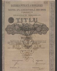 Konvertierte 4 % Amortisierbare Rente von 1905. Staats-Obligation von Francs 500 = Mark 400 auf den Inhaber; No. 243281