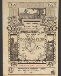 Inlandsanleihe 5 % von 1920, Wertpapier über 500 Lei, Nr. 199913