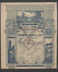 Inlandsanleihe 5 % von 1920, Wertpapier über 10.000 Lei, Nr. 11391