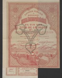 Grundrente 5 % von 1922, Wertpapier 20.000 Lei Nr. 025047