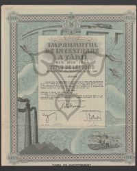 Landausstattungsanleihe, 4 1/2 % von 1934, Nennwert 1000 Lei, entspricht einer Anleihe von 1000 Lei, 491994