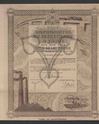 Landausstattungsanleihe, 4 1/2 % von 1934, Nennwert 20.000 Lei, entspricht zwanzig Anleihen von 1000 Lei, 2503081 - 2503100