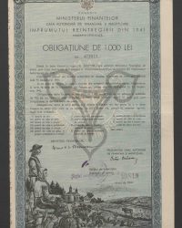 Wiedervereinigungsanleihe von 1941, Bauernzeichnung, Anleihe über 1.000 Lei, Nr. 473819