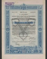 4 % Anlehen vom Jahre 1917 per 41.600.000 Kronen. Schuldverschreibung lautend auf den Überbringer über Zweitausend Kronen, Serie 1.706, No. 09.056