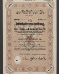 4 % Teilschuldverschreibung über Eintausend Reichsmark, No. 19450