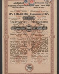5 % Anleihe im Betrage von Gold-Lei 2.000.000 in 2.000 Schuldverschreibungen à Gold-Lei 1.000. Schuldverschreibung lautend auf den Überbringer über Tausend Gold-Lei, No. 01.086