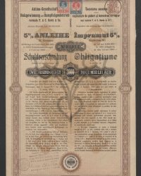 5 % Anleihe III. Emission, im Betrage von Gold-Lei 2.000.000 in 1.000 Schuldverschreibungen à Gold-leib 2.000. Schuldverschreibung lautend auf den Überbringer über Zweitausend Gold-Lei, No. 03.013