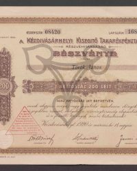 Aktie. Zweihundert 200 Lei. Aktiennummer 08420, Blattnummer 1684