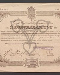 Geschäftsanteil, mit dessen Auszahlung die unterzeichnete Genossenschaft anerkennt, dass der Wert eines Geschäftsanteils fünfzig Kronen beträgt. Geschäftsanteilsnummer 1189