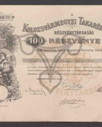 Aktie. Einhundert Kronen, d. h. mit einem Nennwert von einhundert Kronen. Nr. 00.615.