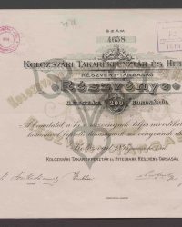 Aktie. Zweihundert Kronen. Nummer 4658