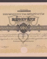 10 Stück, d. h. zehn Aktien zu je 500 Pengő. Aktiennummer 03971-03980