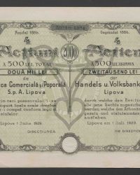 4 Aktien à 500 Lei zusammen Zweitausend Lei. 5031 - 5024
