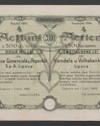 4 Aktien à 500 Lei zusammen Zweitausend Lei. 5031 - 5024