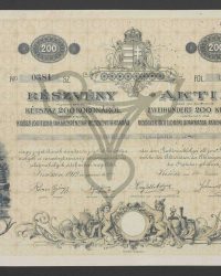 Aktie über volleingezahlte Zweihundert 200 Kronen. No. 0381, Fol. 191