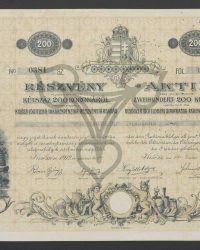Aktie über volleingezahlte Zweihundert 200 Kronen. No. 0381, Fol. 191