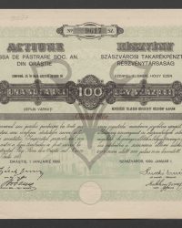 Aktie. Einhundert Lei. No. 9617