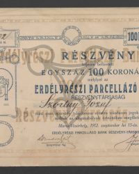 Aktie. Einhundert Kronen. Nummer 102