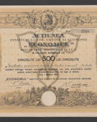 Aktie. 500 Lei. Nr. 2538