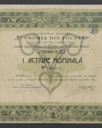 Nominalaktie zu 500 Lei. No. 040939