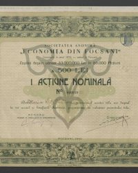 Nominalaktie zu 500 Lei. No. 040939