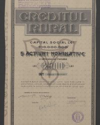 Fünf Nominalaktien. 2500 Lei. No 033356 - 033360