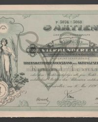 5 Aktien über volleingezahlte einzeln mit Achtzig Lei(Hundertsechzig Kronen) insgesamt 400 Vierhundert Lei (Vierhundert Kronen). No 5076 - 5080