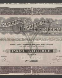 Part Sociale au Porteur Hypofina. No 4256