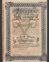 Kapital 150.000.000 Lei, davon 148.500.000 Lei in Stammaktien und 1.500.000 Lei in Vorzugsaktien zu je 500 Lei. Emission VI. Nr. 221601 - 221620