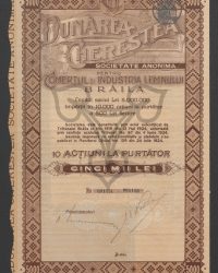 Gesellschaftskapital 5.000.000 Lei, aufgeteilt in 10.000 Inhaberaktien zu je 500 Lei. 10 Inhaberaktien zu je 5.000 Lei. Nr.  001151 - 001160