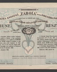 Gesellschaftskapital 25.000.000 Lei, vollständig eingezahlt. Eine Inhaberaktie mit einem Nennwert von zweihundert Lei. Nr. 124390