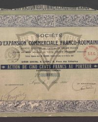 Société Anonyme au Capital de 500.000 Francs Divisé en Mille Actions de Cinq Cents Francs chacune. Action de Cinq Cents Francs au Porteur, Entièrement Libérée. No. 948